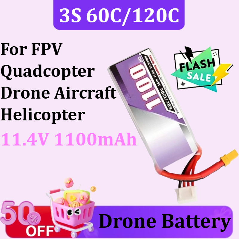 Drone Battery 3S - Batterie Lipo 3S 1100mAh 60C/120C 11.4V