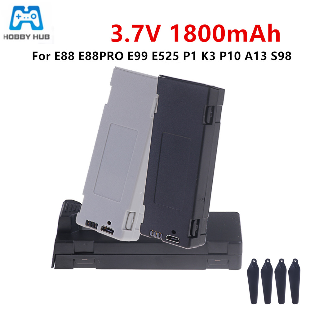 Drone Battery Lipo - Pour batterie Rechargeable E88 3.7V 1800mAh