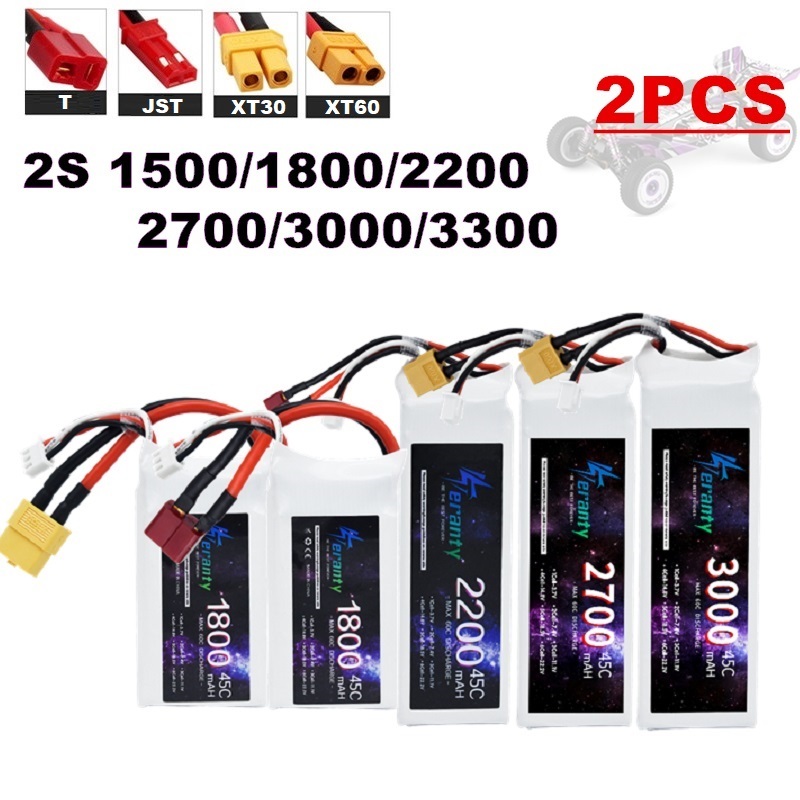 Drone Battery Lipo - 2 pièces 7.4V Lipo 2S batterie