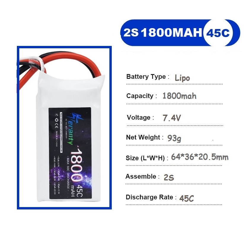 2 pièces 7.4V Lipo 2S batterie - Drone Battery Lipo avis et prix