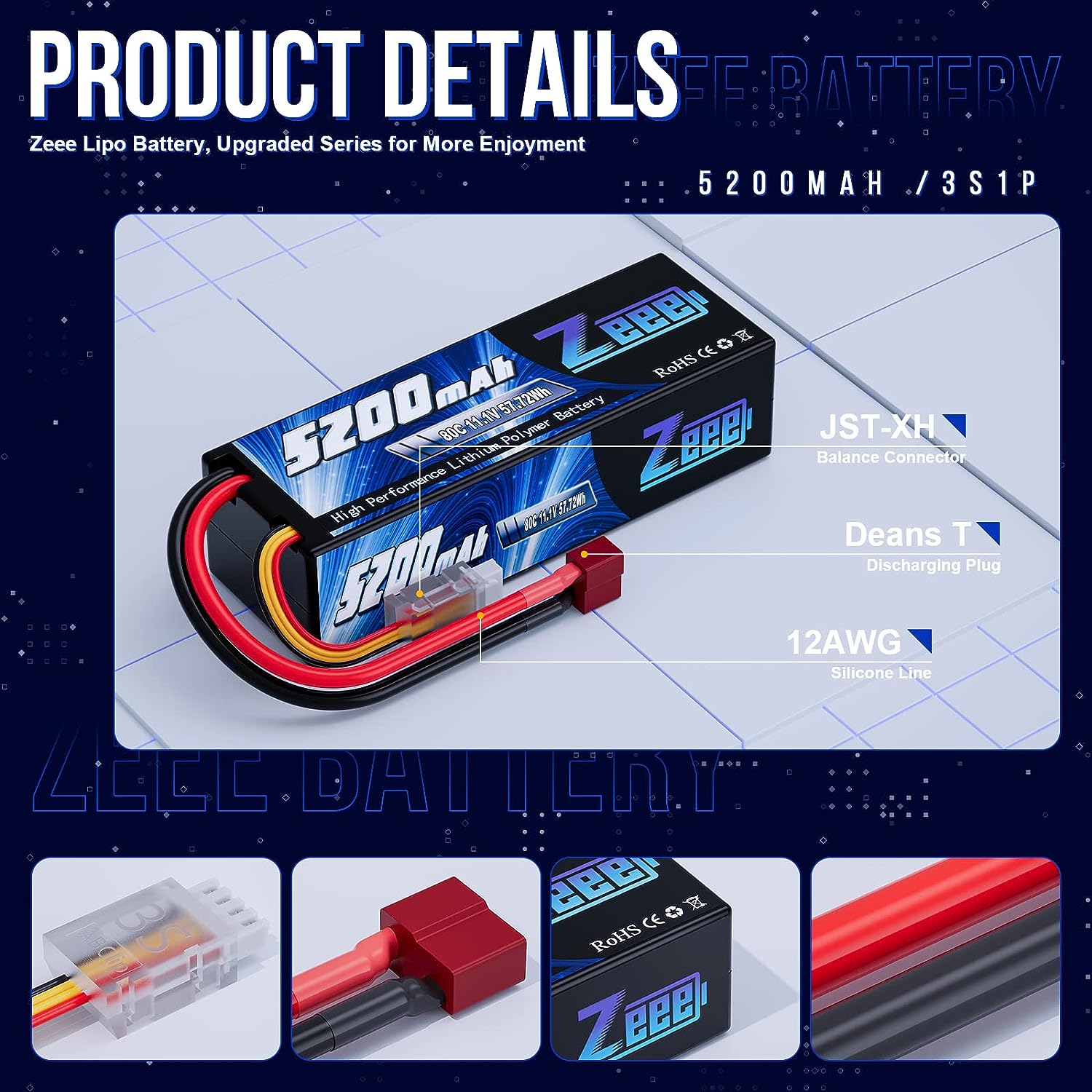 1/2 pièces Zeee 3S 5200mAh bat - Drone Battery Balance Charger avis et prix