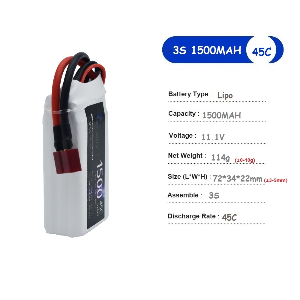 Batterie LiPo 11.1V 3S 1500mah - Drone Battery Connector avis et prix